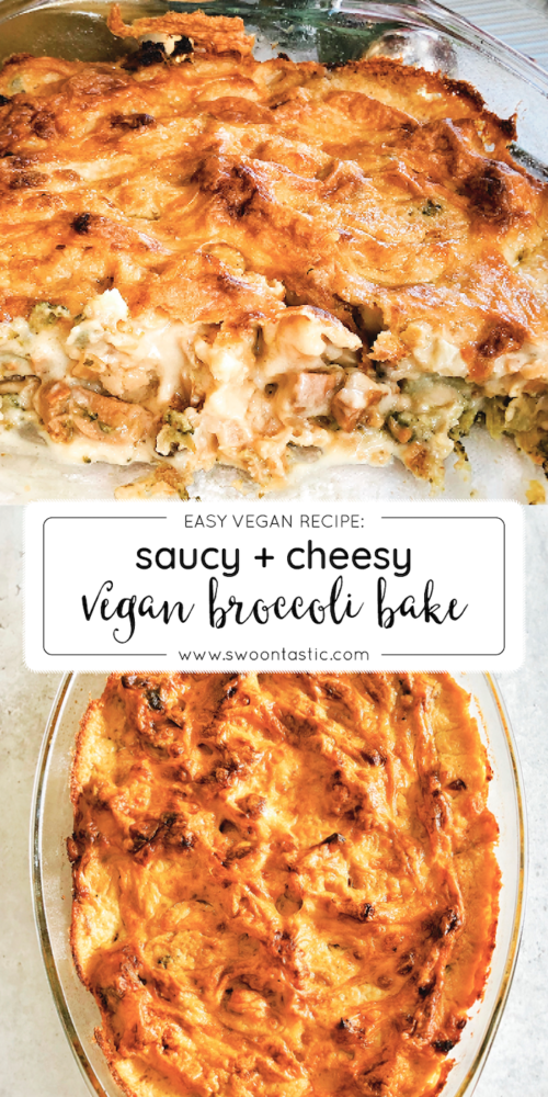Cheesy Vegan Broccoli + Cauliflower Bechamel Bake