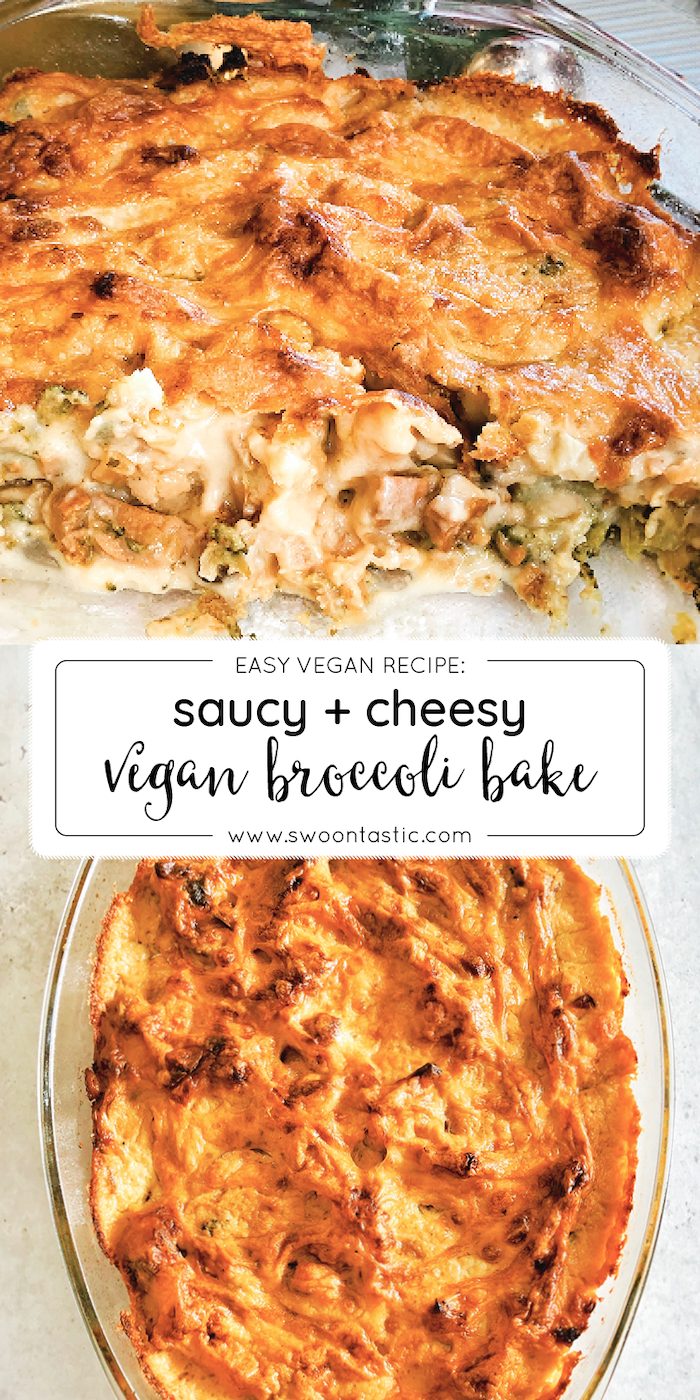 Cheesy Vegan Broccoli Cauliflower Bechamel Bake