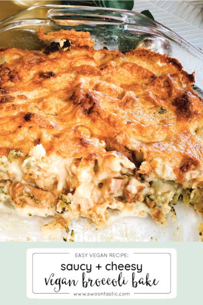 Cheesy Vegan Broccoli + Cauliflower Bechamel Bake