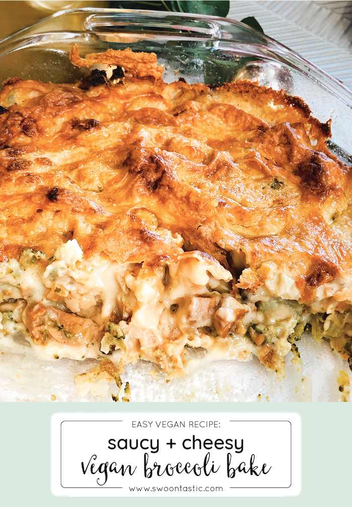 Cheesy Vegan Broccoli Cauliflower Bechamel Bake