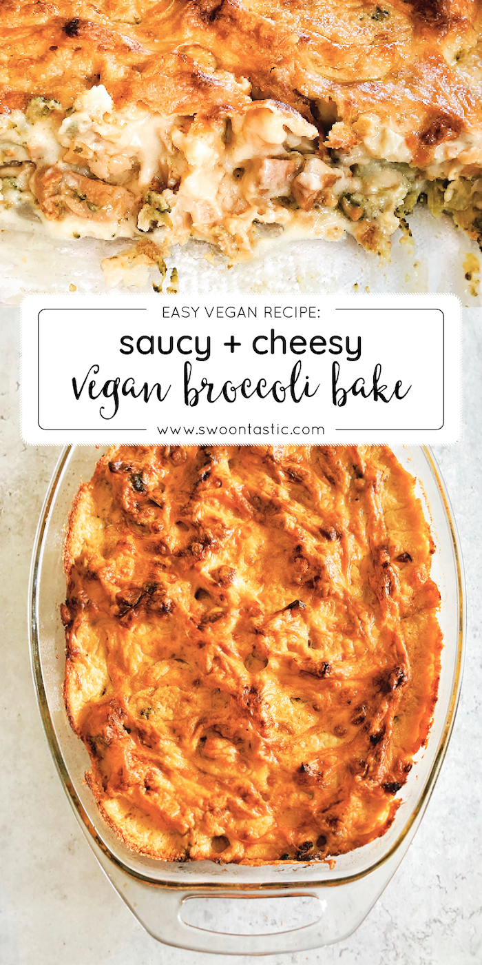 Cheesy Vegan Broccoli Cauliflower Bechamel Bake