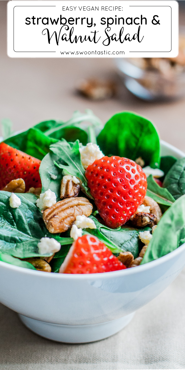 Strawberry Walnut Rocket Spinach Salad 