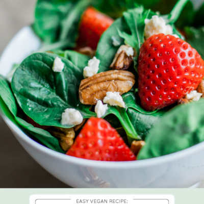 Summer Strawberry, Walnut + Baby Spinach Salad