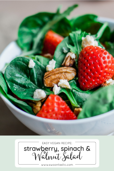 Summer Strawberry, Walnut + Baby Spinach Salad