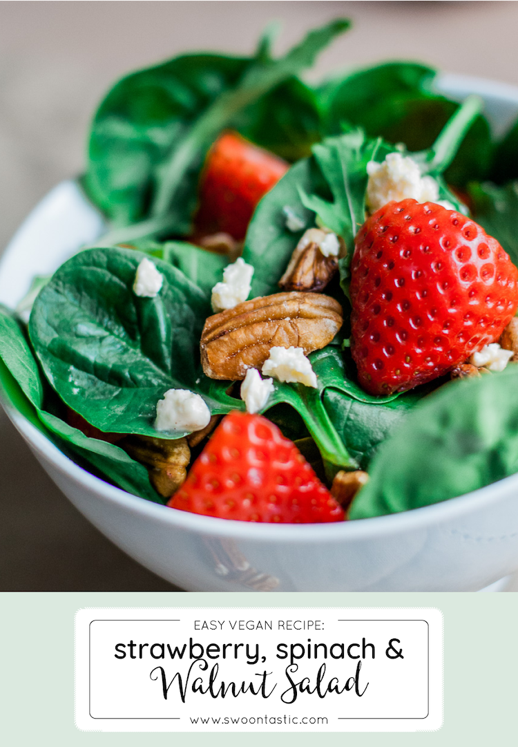 Strawberry Walnut Rocket Spinach Salad 