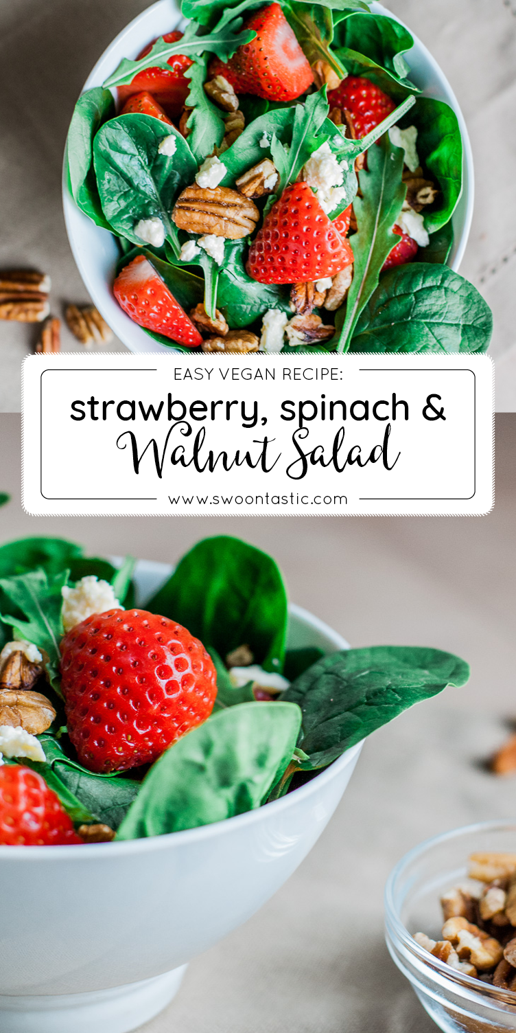 Strawberry Walnut Rocket Spinach Salad 