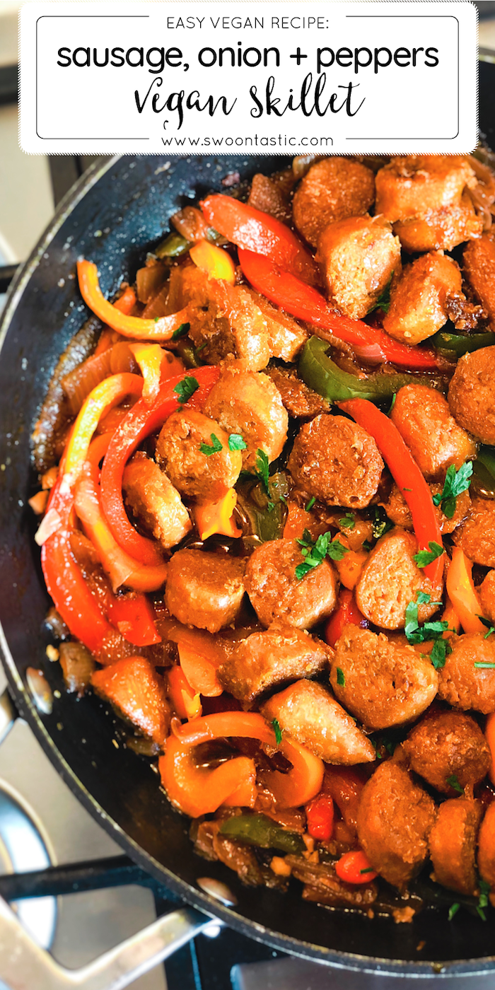 Vegan Sausage, Peppers and Onion Skillet