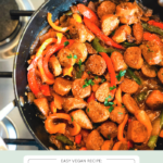 Easy Italian Sausage, Peppers + Onion Skillet (Vegan)